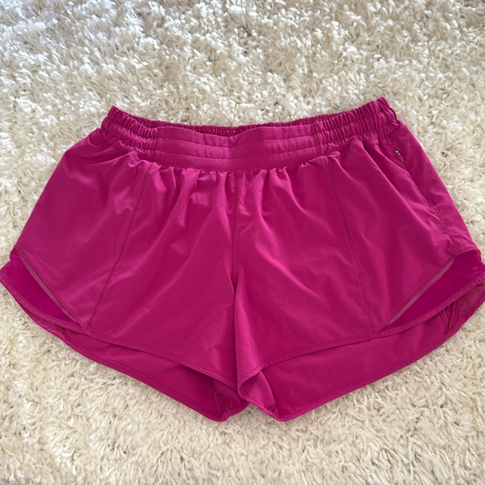 Dark Pink/Raspberry color Lululemon Hotty Hot shorts!